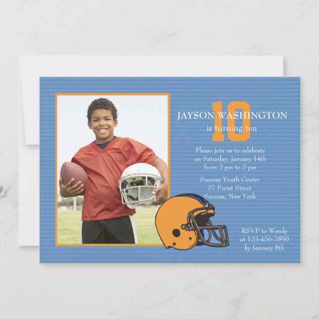 Football Fan Photo Invitation (Front)