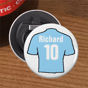 Football Fan Shirt to Personalise.Soccer Bottle Opener