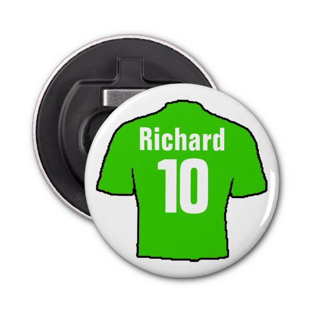 Football Fan Shirt to Personalize. Bottle Opener (Front)