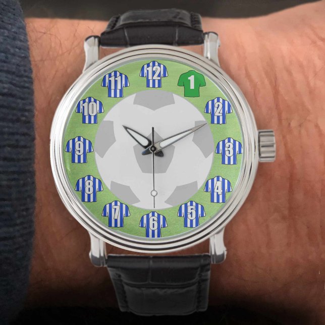 Football Fan Watch - with Blue & White Shirts (Creator Uploaded)