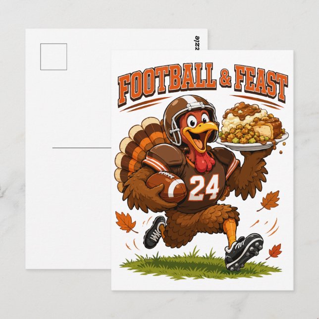 Football & Feast Turkey Postcard (Front/Back)