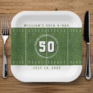 Football Field 50th Birthday Party 50 Yard Line Paper Plate