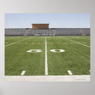 Football field and stadium poster