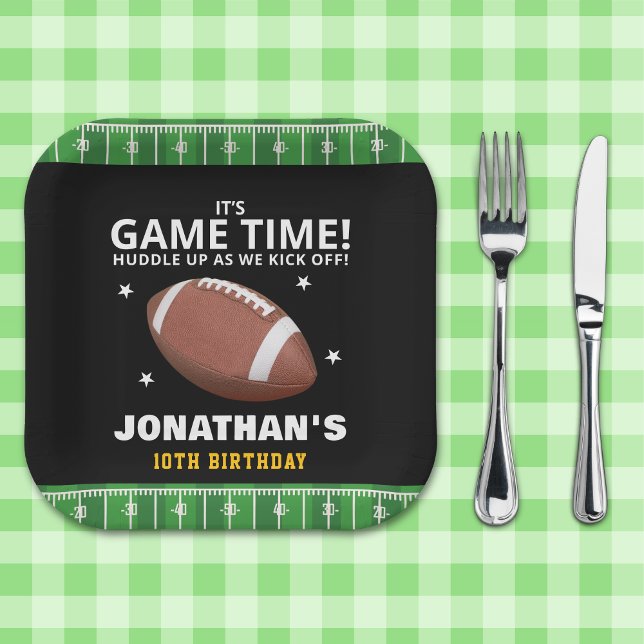 Football Field Birthday boy Paper Plate (Creator Uploaded)