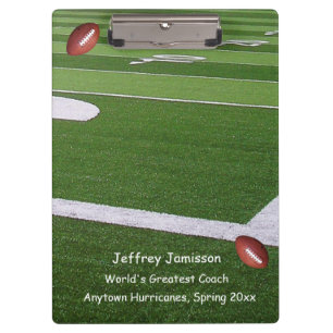 Football Field Clipboard, Greatest Coach Clipboard