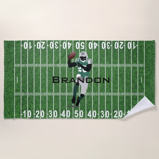 Football Field Design Beach Towel (Front)
