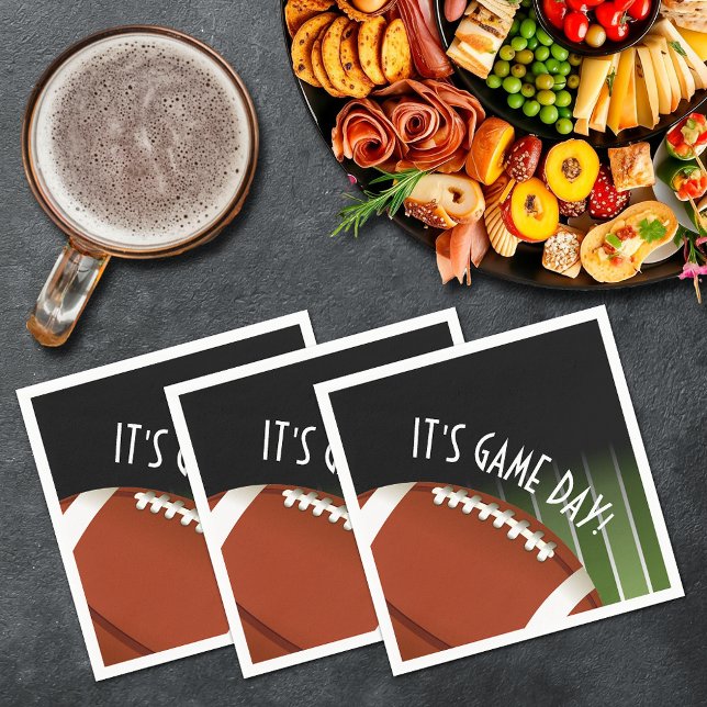 Football Field Game Day Napkin (Football field game day cocktail napkins)
