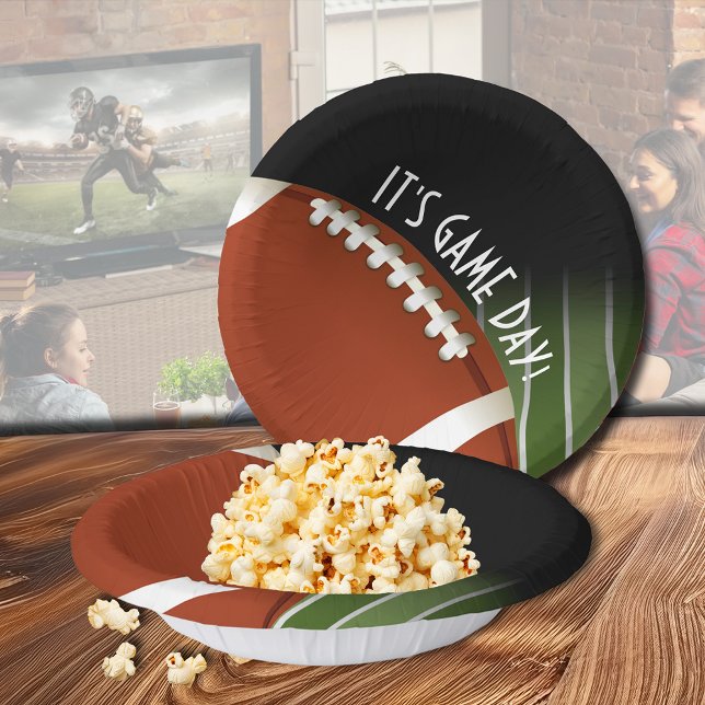 Football Field Game Day Paper Plate (Football on the field game day paper bowls)