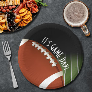 Football Field Game Day Paper Plate