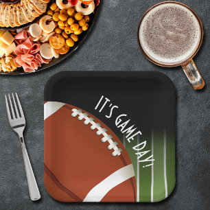 Football Field Game Day Square Paper Plate
