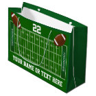Football Field Gift Bags with Name and Number