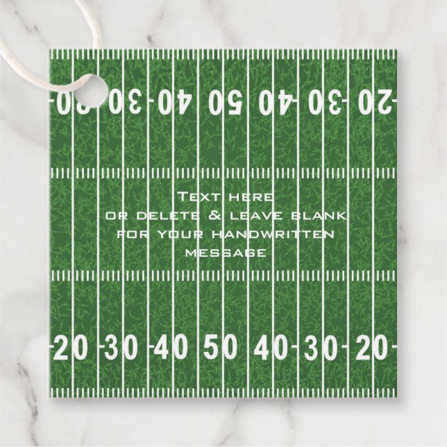 Football Field Gridiron Design Favour Tag Card (Front)