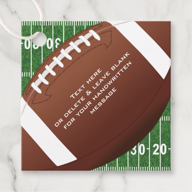 Football Field Gridiron Design Favour Tag Card (Front)