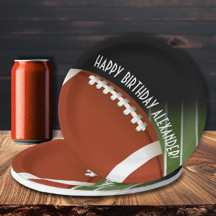 Football Field Happy Birthday Personalised Paper Plate
