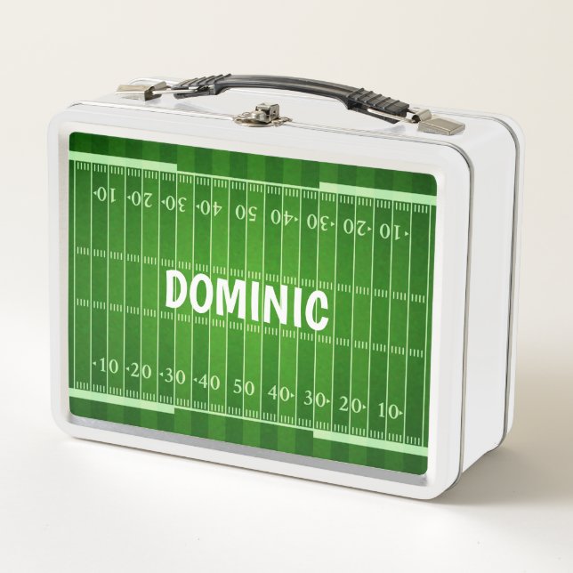 Football Field Metal Lunch Box (Front)