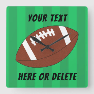 Football Field Sports Custom  Square Wall Clock