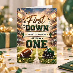 Football First Birthday Card
