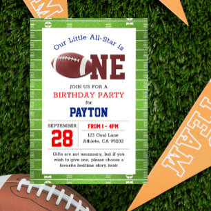 Football First Birthday Invitation