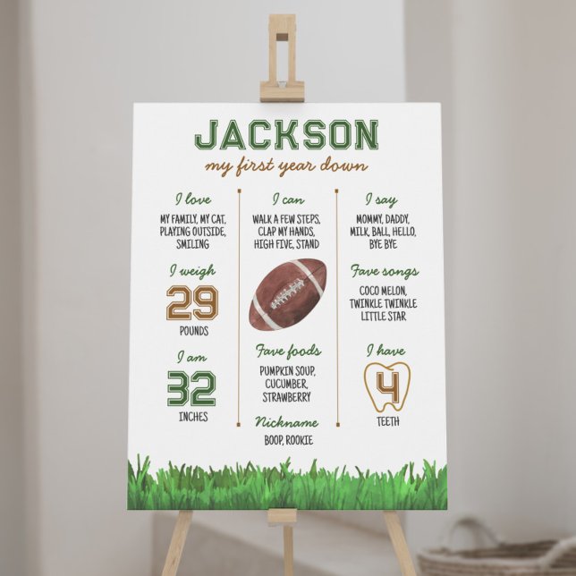 Football First Birthday Milestone Poster (Creator Uploaded)