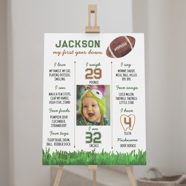 Football First Birthday Milestone Sign (Creator Uploaded)