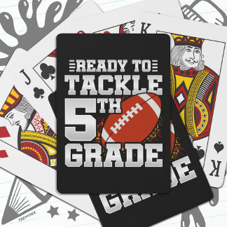 Football First Day 5th Grade Back To School Playing Cards