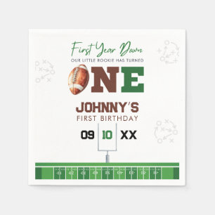 Football First Touch Down 1st Birthday Napkin