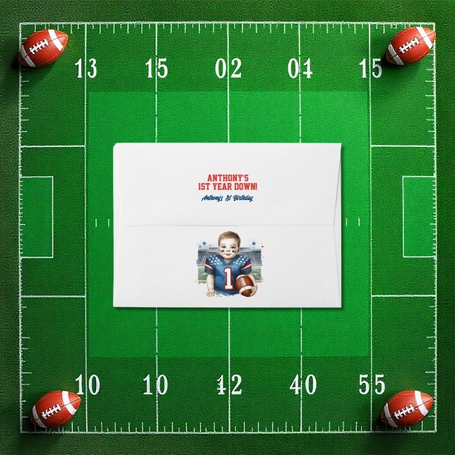 Football First Year Down Birthday Envelope (Football First Year Down Birthday Envelope)