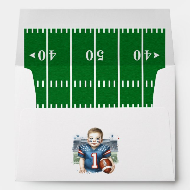 Football First Year Down Birthday Envelope (Back (Bottom))