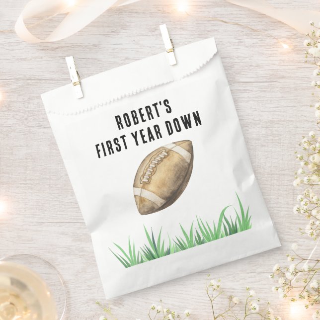 Football First Year Down Birthday Party Favour Bags (Clipped)