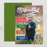 Football First Year Down Magazine Cover Birthday