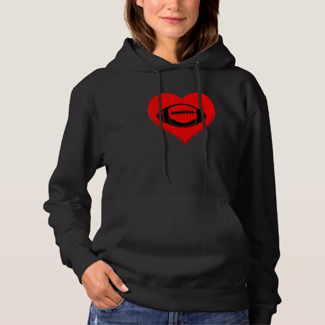 Football  Football Heart Valentine's Day Boys Girl Hoodie (Front)