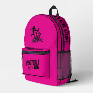 Football, Football Player Girl, Team, Gift  Duffle Printed Backpack