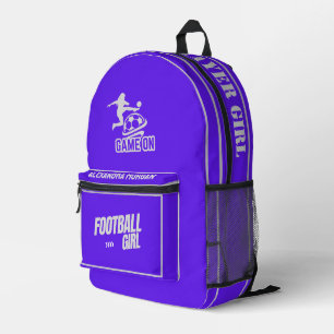 Football, Football Player Girl, Team, Gift  Duffle Printed Backpack