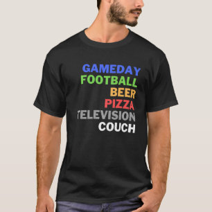 Football For Fans Minimalist Game Day Check List T-Shirt