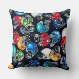 Football Frenzy Football Helmet Pattern Cushion