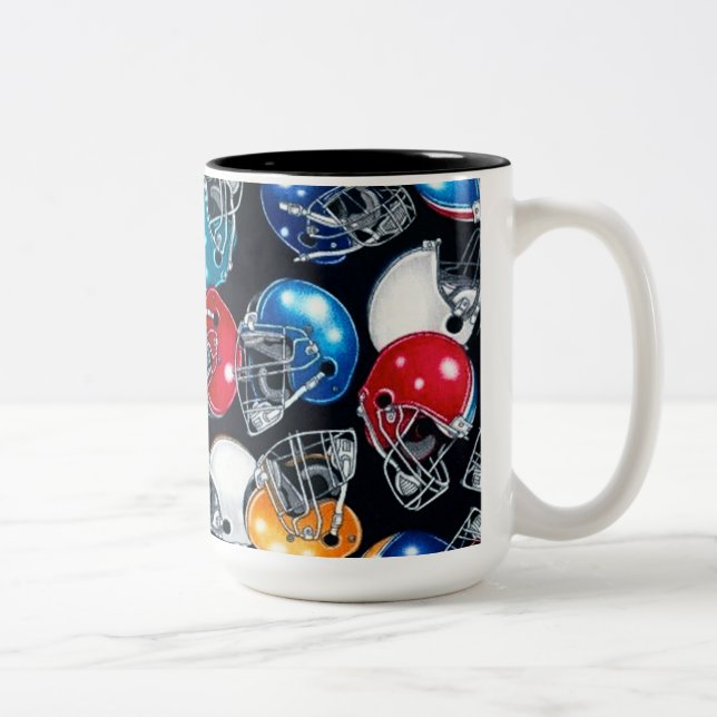 Football Frenzy Football Helmet Pattern Mug (Right)