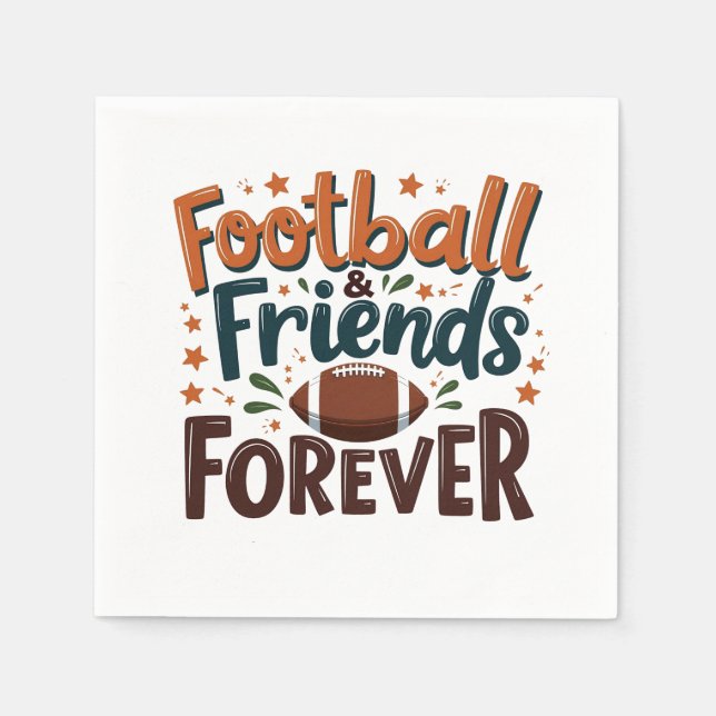 Football Friends Forever Fantasy Football Season  Napkin (Front)