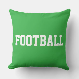 FOOTBALL Fun Athletic 70s Text On Bright Green Cushion