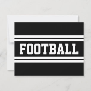 FOOTBALL Fun Athletic Black White Racing Stripes Card