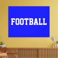FOOTBALL Fun Bold Sporty White Text On Royal Blue