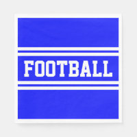 FOOTBALL Fun Bright Blue White Racing Stripes