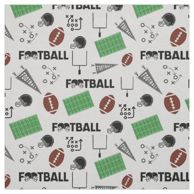 Football Fun on Pale Grey Fabric (Swatch)