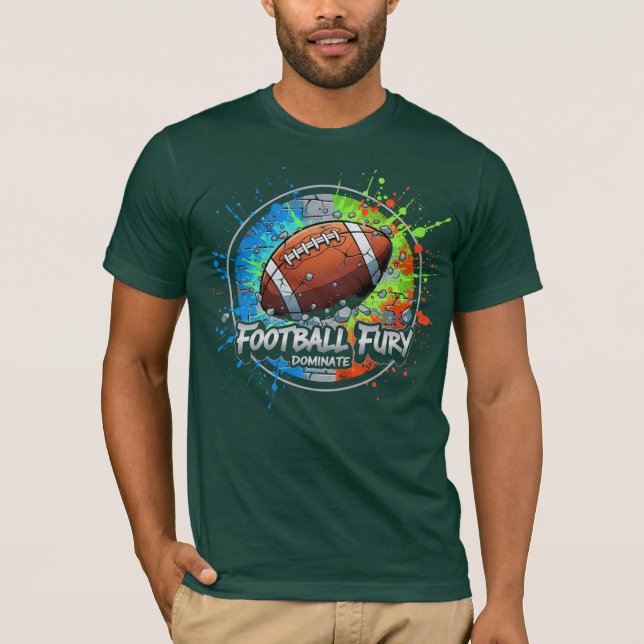Football Furry Dominate Game Day Vibes T-Shirt (Front)
