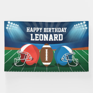 Football game birthday party backdrop banner
