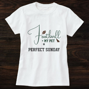 Football Game Day Cat Mum Script Green Grey White  T-Shirt