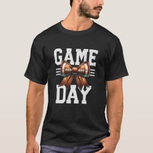 Football Game Day, Coquette Bow, Football Gift, Ta T-Shirt