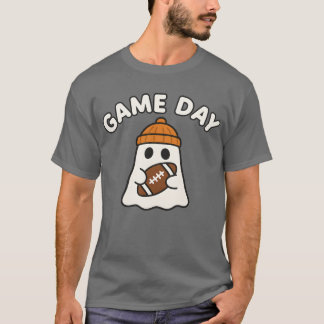 Football Game Day Ghost Halloween T-Shirt