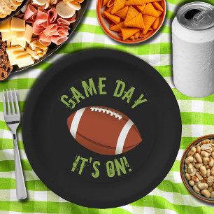 Football Game Day Paper Plate