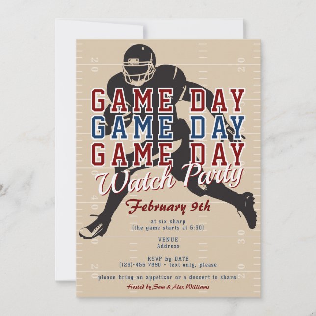 Football Game Day Sports Big Watch Party Invitation (Front)