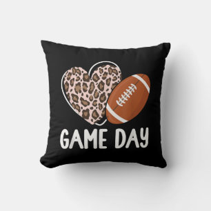 Football Game Day Womens Leopard Cheetah Game Day  Cushion